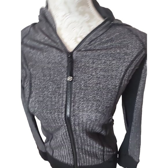 Lululemon Hooded Daily Practice Jacket 6 Heathered Herringbone Zip Pockets - Picture 2 of 9